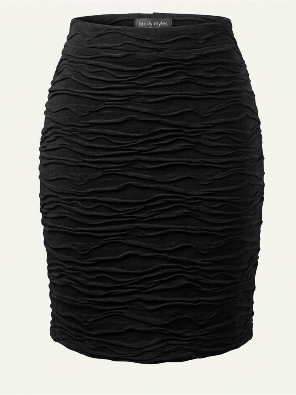 NWT Brody Myles Black Textured Ripple Pencil Skirt Women’s Small Business Casual